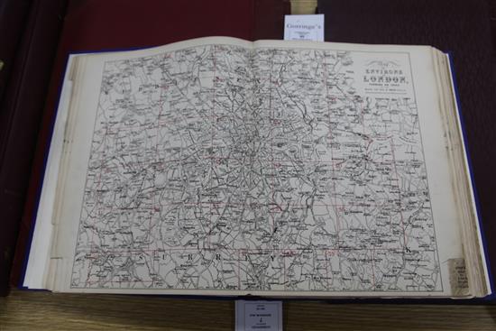 New Large-Scale Ordnance Atlas of London and Suburbs, rebound, library stamps, George W.Bacon, 1888